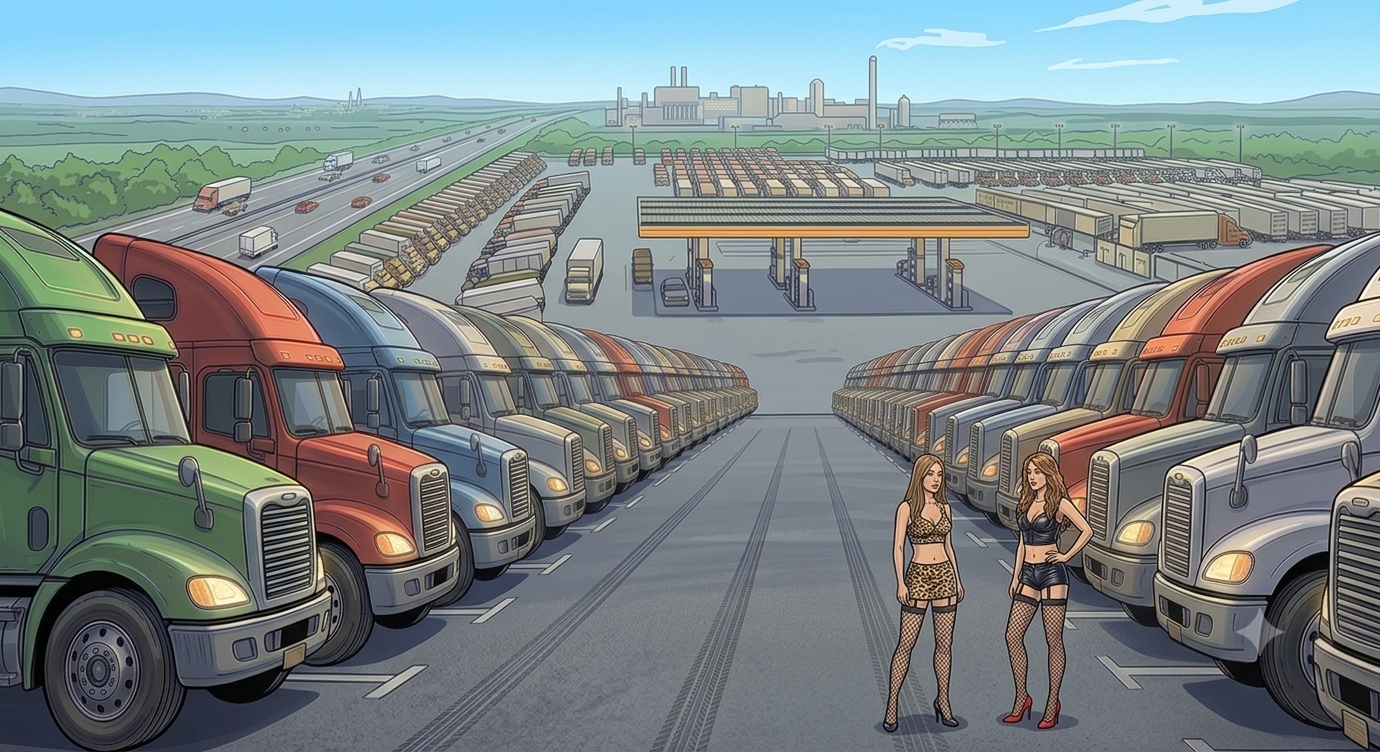 Truck Stop Parking Lot